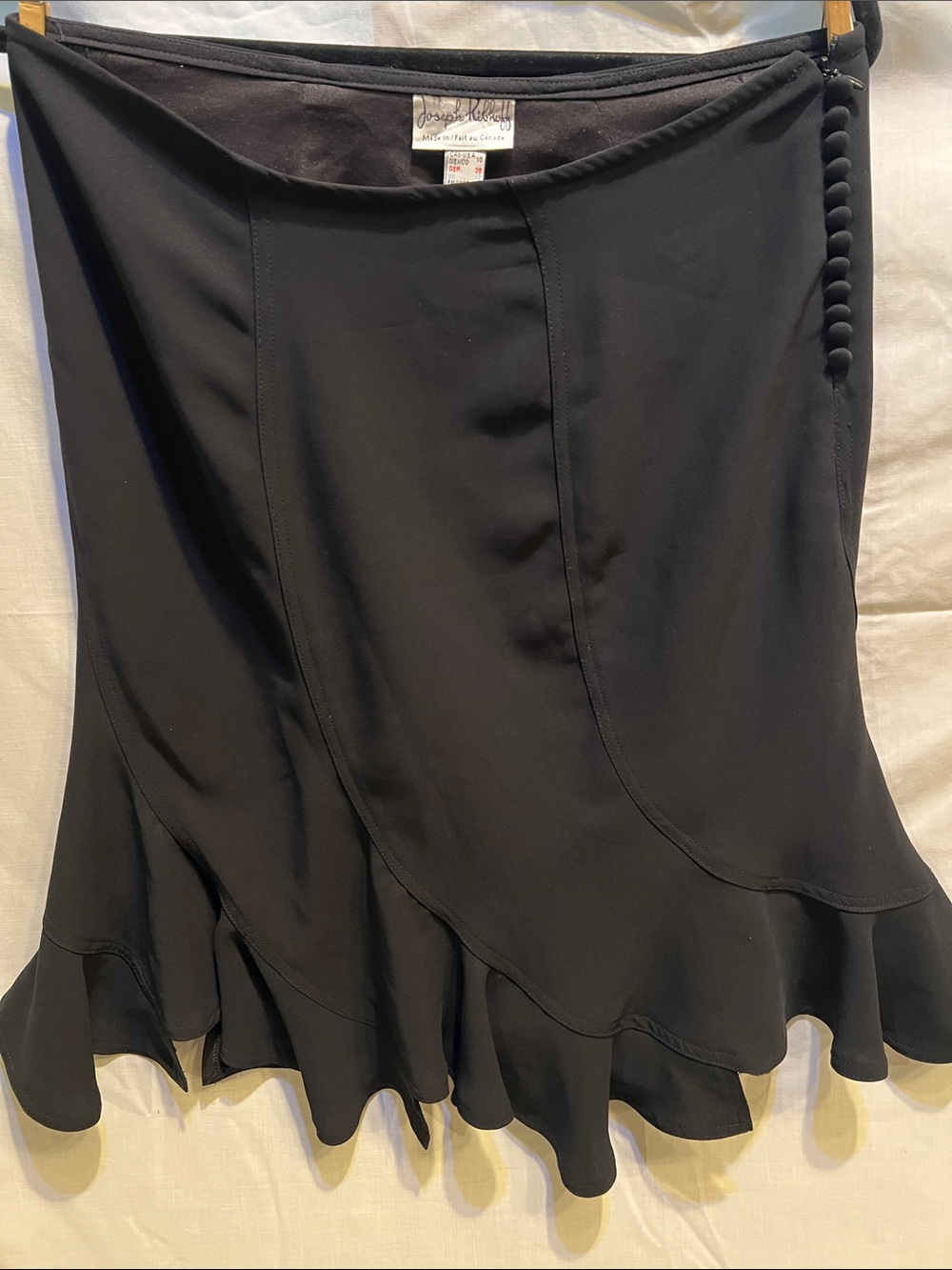 Joseph Ribkoff Black Circle Skirt with Flounce Hem